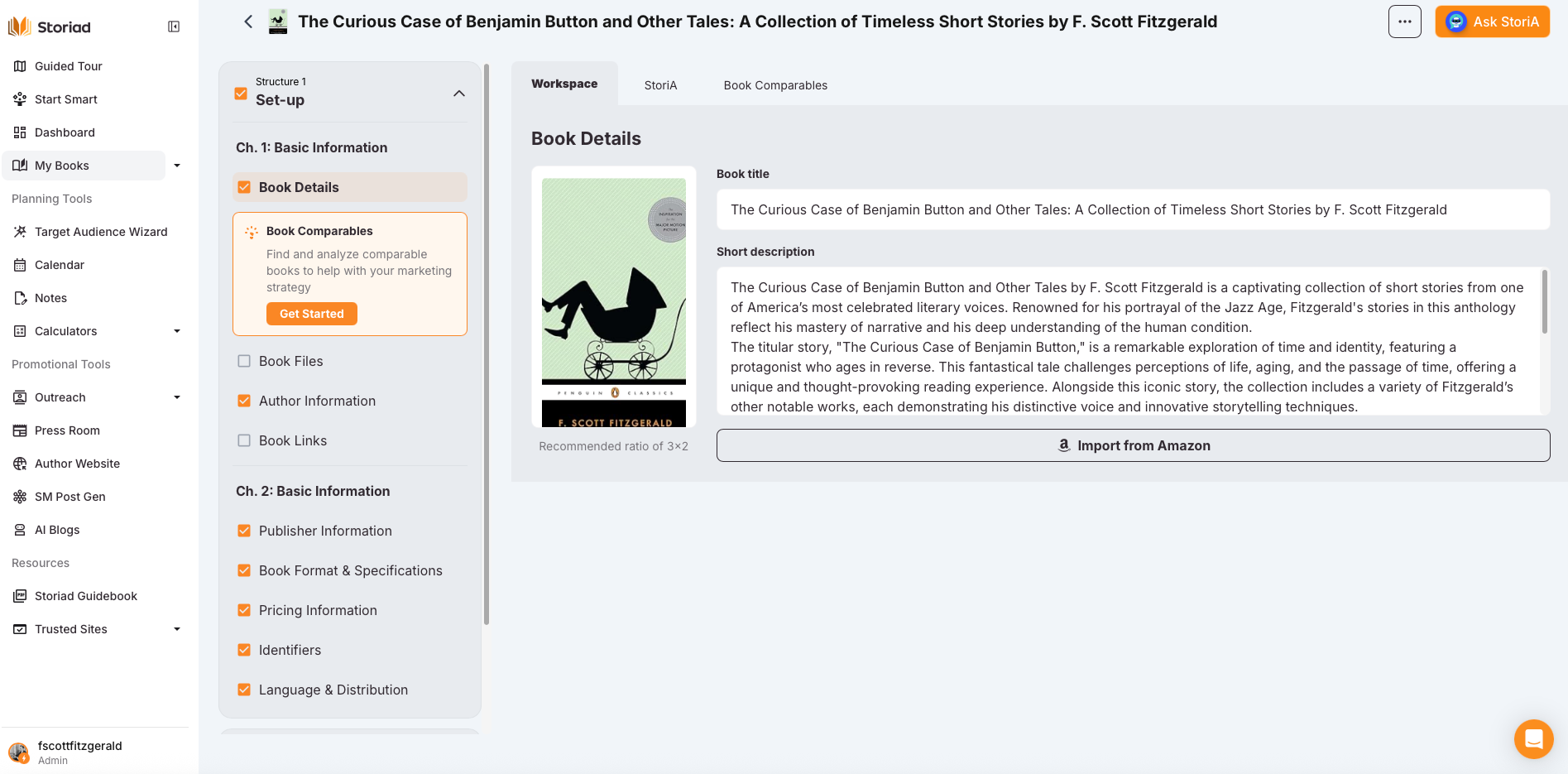 Book Promotion nMotion in the Storiad app: building the campaign